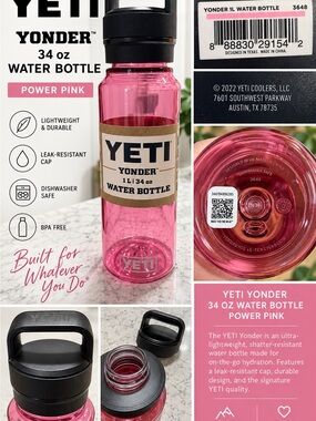 Yeti Yonder 34oz Power Pink with Chug Cap. BNWT